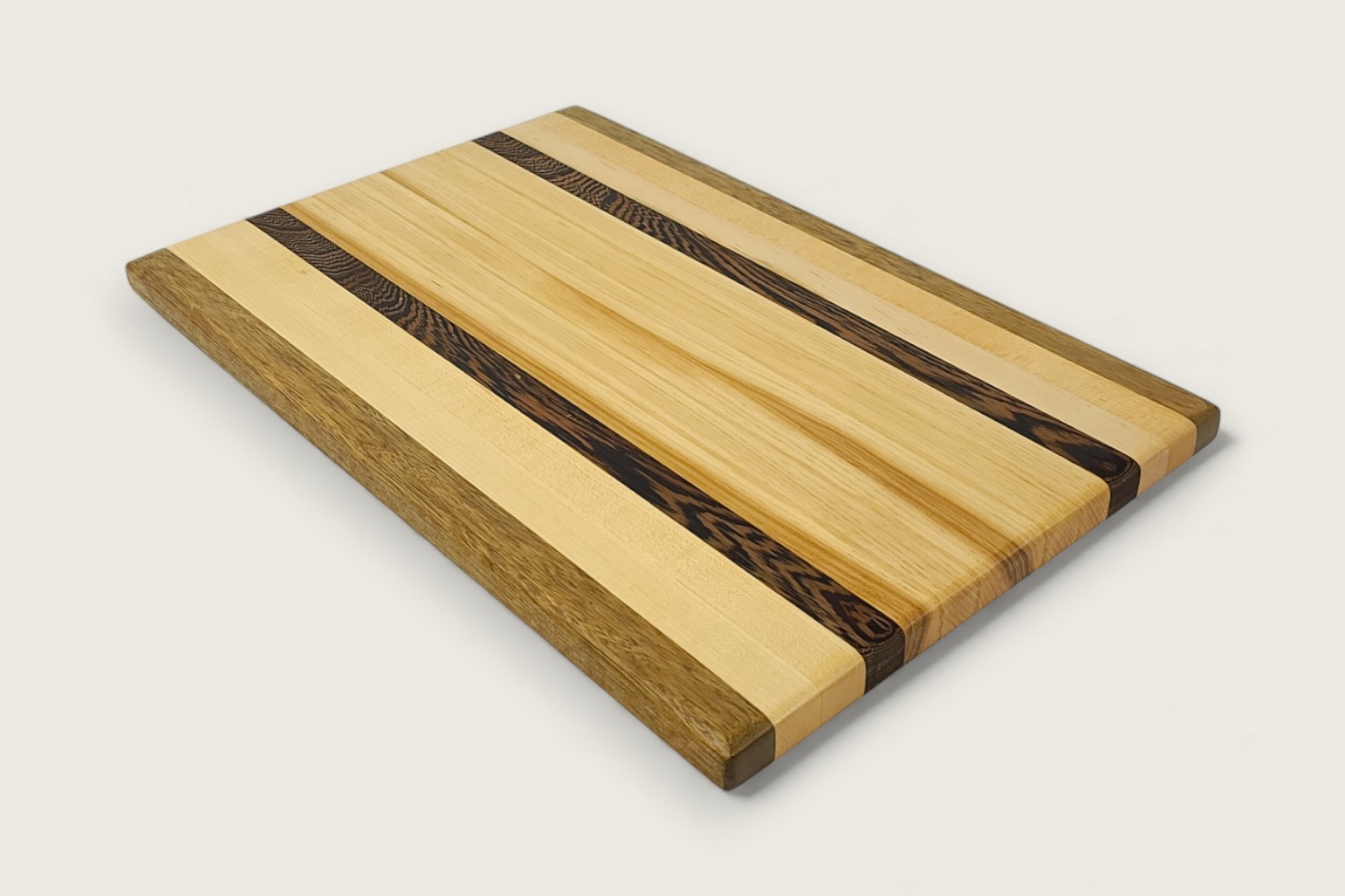 Hickory & Wenge Woodland Board (#215), rectangular edge-grain cutting board with warm hickory tones and tung oil finish.